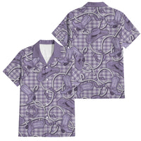 Purple Hawaii Palaka Cowboy Family Matching Puletasi and Hawaiian Shirt Hawaiian Paniolo Festival Spirit