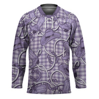 Purple Hawaii Palaka Cowboy Hockey Jersey Hawaiian Paniolo Festival Spirit