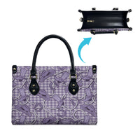 Purple Hawaii Palaka Cowboy Leather Bag Hawaiian Paniolo Festival Spirit