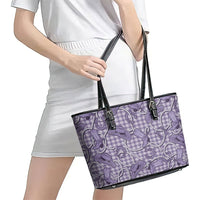 Purple Hawaii Palaka Cowboy Leather Tote Bag Hawaiian Paniolo Festival Spirit