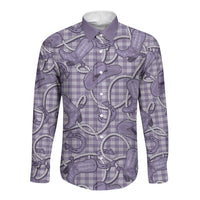 Purple Hawaii Palaka Cowboy Long Sleeve Button Shirt Hawaiian Paniolo Festival Spirit