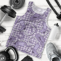 Purple Hawaii Palaka Cowboy Men Tank Top Hawaiian Paniolo Festival Spirit