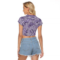 Purple Hawaii Palaka Cowboy Raglan Cropped T Shirt Hawaiian Paniolo Festival Spirit