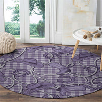 Purple Hawaii Palaka Cowboy Round Carpet Hawaiian Paniolo Festival Spirit