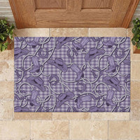 Purple Hawaii Palaka Cowboy Rubber Doormat Hawaiian Paniolo Festival Spirit