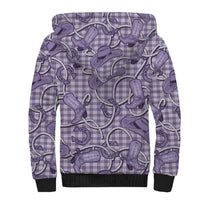 Purple Hawaii Palaka Cowboy Sherpa Hoodie Hawaiian Paniolo Festival Spirit