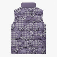 Purple Hawaii Palaka Cowboy Sleeveless Puffer Jacket Hawaiian Paniolo Festival Spirit
