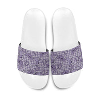 Purple Hawaii Palaka Cowboy Slide Sandals Hawaiian Paniolo Festival Spirit