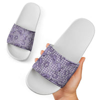 Purple Hawaii Palaka Cowboy Slide Sandals Hawaiian Paniolo Festival Spirit
