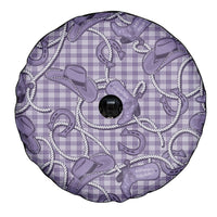 Purple Hawaii Palaka Cowboy Spare Tire Cover Hawaiian Paniolo Festival Spirit