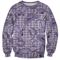 Purple Hawaii Palaka Cowboy Sweatshirt Hawaiian Paniolo Festival Spirit
