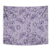 Purple Hawaii Palaka Cowboy Tapestry Hawaiian Paniolo Festival Spirit