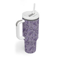 Purple Hawaii Palaka Cowboy Tumbler With Handle Hawaiian Paniolo Festival Spirit