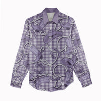 Purple Hawaii Palaka Cowboy Women Casual Shirt Hawaiian Paniolo Festival Spirit