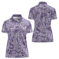 Purple Hawaii Palaka Cowboy Women Polo Shirt Hawaiian Paniolo Festival Spirit