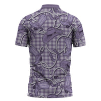 Purple Hawaii Palaka Cowboy Zipper Polo Shirt Hawaiian Paniolo Festival Spirit
