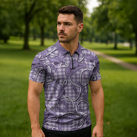 Purple Hawaii Palaka Cowboy Zipper Polo Shirt Hawaiian Paniolo Festival Spirit