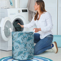 Blue Hawaii Palaka Cowboy Laundry Basket Hawaiian Paniolo Festival Spirit
