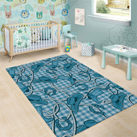 Blue Hawaii Palaka Cowboy Area Rug Hawaiian Paniolo Festival Spirit