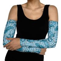 Blue Hawaii Palaka Cowboy Arm Sleeves Hawaiian Paniolo Festival Spirit