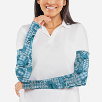 Blue Hawaii Palaka Cowboy Arm Sleeves Hawaiian Paniolo Festival Spirit