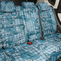 Blue Hawaii Palaka Cowboy Back Car Seat Cover Hawaiian Paniolo Festival Spirit