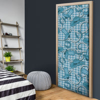 Blue Hawaii Palaka Cowboy Door Cover Hawaiian Paniolo Festival Spirit