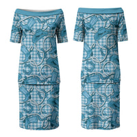 Blue Hawaii Palaka Cowboy Family Matching Puletasi and Hawaiian Shirt Hawaiian Paniolo Festival Spirit