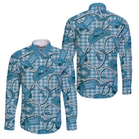 Blue Hawaii Palaka Cowboy Family Matching Puletasi and Hawaiian Shirt Hawaiian Paniolo Festival Spirit