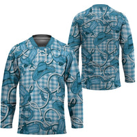 Blue Hawaii Palaka Cowboy Hockey Jersey Hawaiian Paniolo Festival Spirit