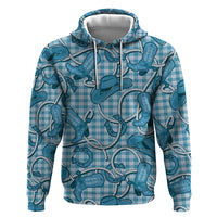 Blue Hawaii Palaka Cowboy Hoodie Hawaiian Paniolo Festival Spirit