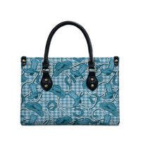 Blue Hawaii Palaka Cowboy Leather Bag Hawaiian Paniolo Festival Spirit
