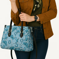 Blue Hawaii Palaka Cowboy Leather Bag Hawaiian Paniolo Festival Spirit