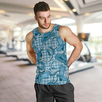 Blue Hawaii Palaka Cowboy Men Tank Top Hawaiian Paniolo Festival Spirit