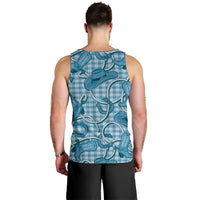 Blue Hawaii Palaka Cowboy Men Tank Top Hawaiian Paniolo Festival Spirit