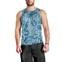Blue Hawaii Palaka Cowboy Men Tank Top Hawaiian Paniolo Festival Spirit