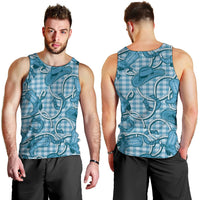 Blue Hawaii Palaka Cowboy Men Tank Top Hawaiian Paniolo Festival Spirit