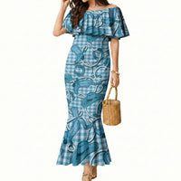 Blue Hawaii Palaka Cowboy Mermaid Dress Hawaiian Paniolo Festival Spirit