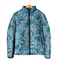 Blue Hawaii Palaka Cowboy Padded Jacket Hawaiian Paniolo Festival Spirit