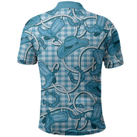 Blue Hawaii Palaka Cowboy Polo Shirt Hawaiian Paniolo Festival Spirit