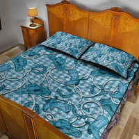 Blue Hawaii Palaka Cowboy Quilt Bed Set Hawaiian Paniolo Festival Spirit