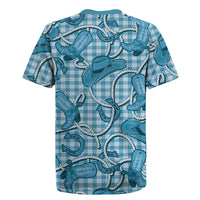 Blue Hawaii Palaka Cowboy Rugby Jersey Hawaiian Paniolo Festival Spirit