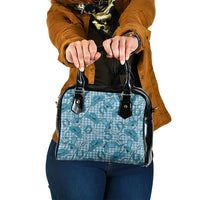 Blue Hawaii Palaka Cowboy Shoulder Handbag Hawaiian Paniolo Festival Spirit