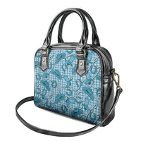 Blue Hawaii Palaka Cowboy Shoulder Handbag Hawaiian Paniolo Festival Spirit