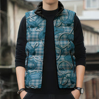 Blue Hawaii Palaka Cowboy Sleeveless Puffer Jacket Hawaiian Paniolo Festival Spirit