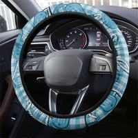Blue Hawaii Palaka Cowboy Steering Wheel Cover Hawaiian Paniolo Festival Spirit