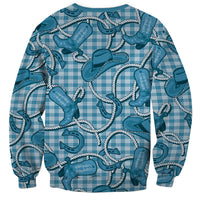 Blue Hawaii Palaka Cowboy Sweatshirt Hawaiian Paniolo Festival Spirit