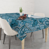 Blue Hawaii Palaka Cowboy Tablecloth Hawaiian Paniolo Festival Spirit