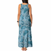 Blue Hawaii Palaka Cowboy Tank Maxi Dress Hawaiian Paniolo Festival Spirit