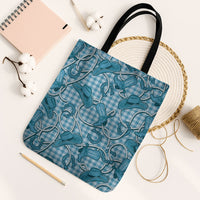 Blue Hawaii Palaka Cowboy Tote Bag Hawaiian Paniolo Festival Spirit